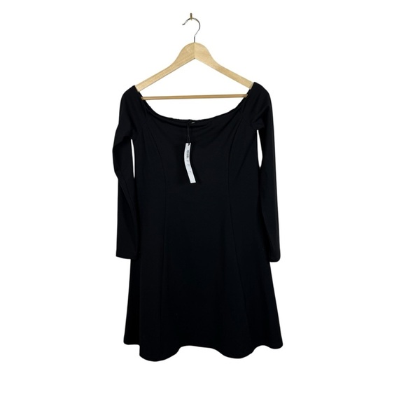 NWT Susana Monaco Off The Shoulder Skater Dress in Black Size M - Picture 6 of 12
